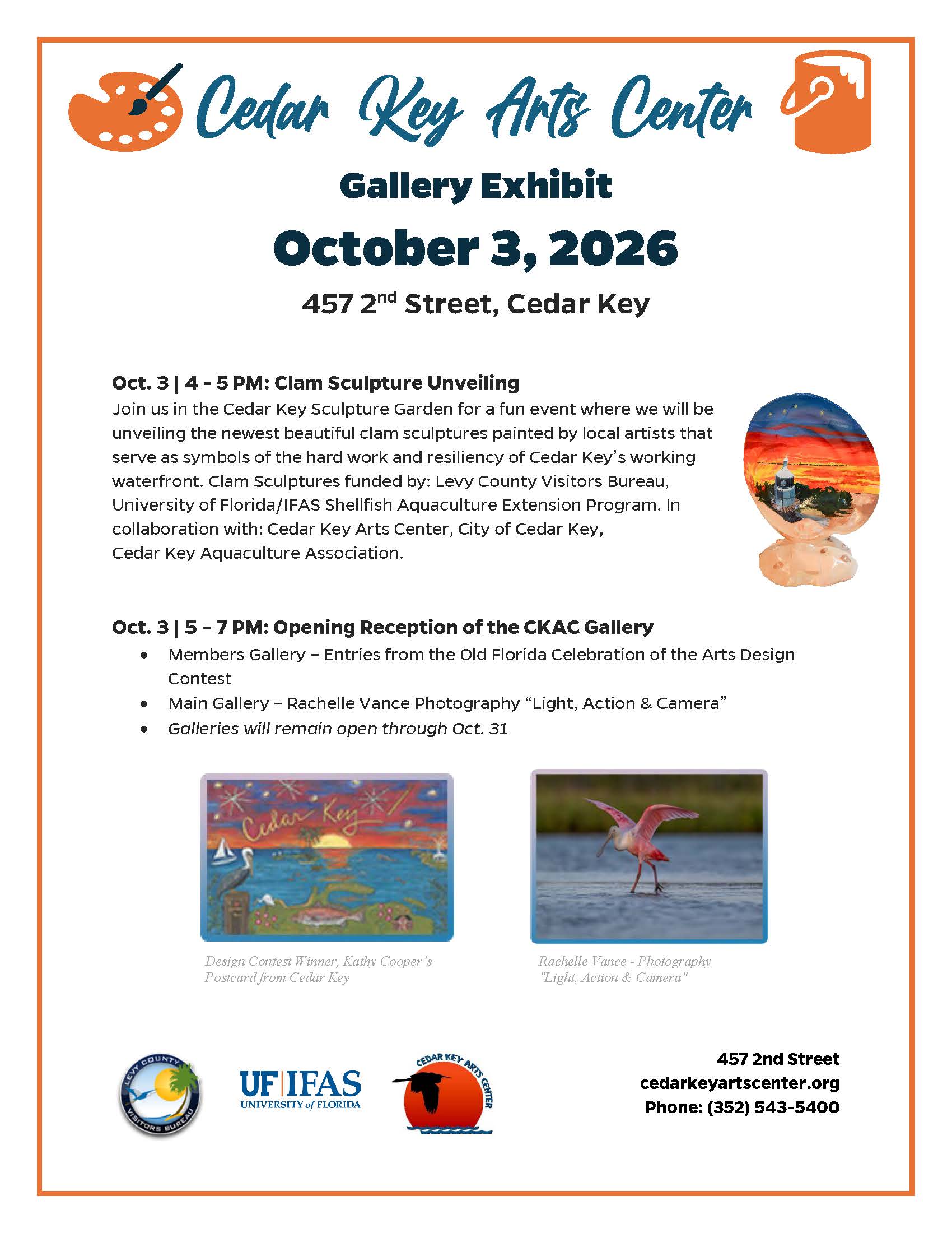 Clam Sculptures Unveiling Event Flyer